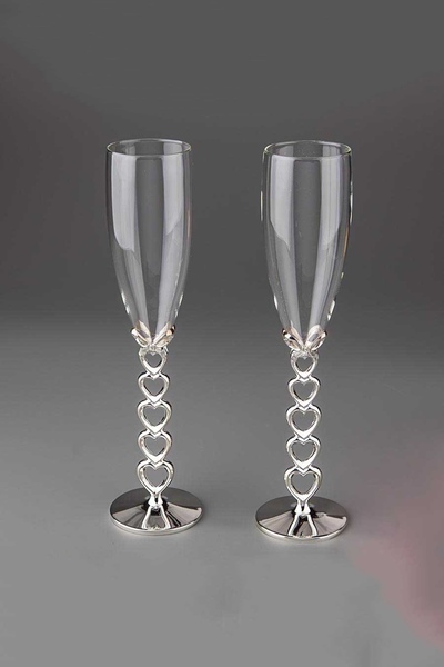 Картинка: Свадебные бокалы «Сердечки-Ножка»